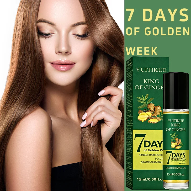 YUITIKUE King of Ginger Huile Germinale 7 Jours - Sérum de Croissance Capillaire Solution Nutritive au Gingembre pour des Cheveux Plus Épais et Plus Volumineux