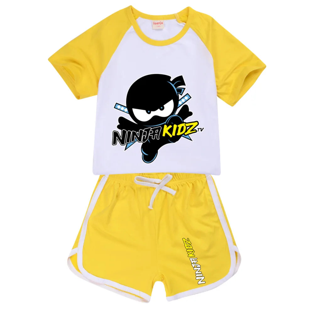 Ninja Kidz enfants vêtements coton Sport survêtements T-shirts sweat costume dessin animé motif ensemble adolescent bébé garçons filles vêtements