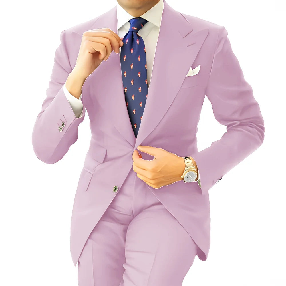 Costume formel pour hommes, vêtements de travail longs pour le bureau, veste de smoking pour marié, pantalon, costume sur mesure, Blazer gris foncé, XS-5XL
