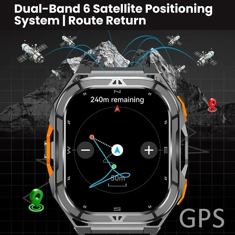 Montre connectée AMOLED de luxe, GPS réel, étanche 5ATM, tracker de fitness, montre intelligente, moniteur de santé sportive, montres pour homme iOS Android