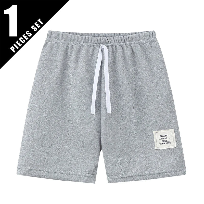 Short à Bretelles Solides pour Enfant Garçon et Fille, Pantalon Joker Confortable à Taille artificiel astique, Mode Décontractée, 1/3/6 Pièces