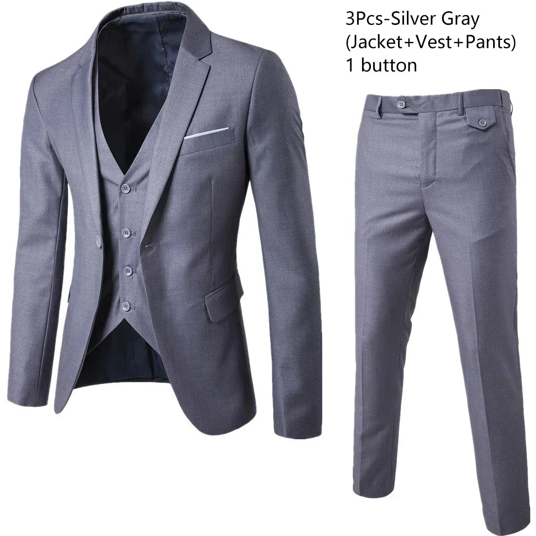Costumes pour hommes élégant mariage 3 pièces Blazers tenue 2 ensemble vestes gilet pantalon complet 2025 mode classique affaires formel