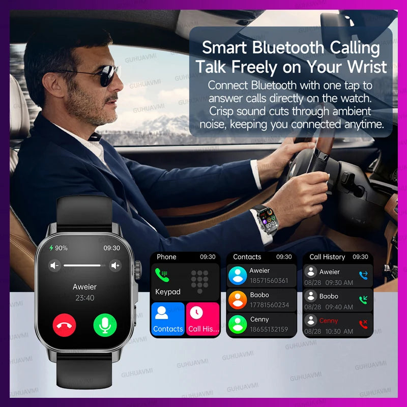 Montre connectée intelligente 2026 pour la santé des femmes, diagnostic précis, ECG+HRV, tension artérielle, oxygène sanguin, acide urique, fréquence cardiaque, appels Bluetooth