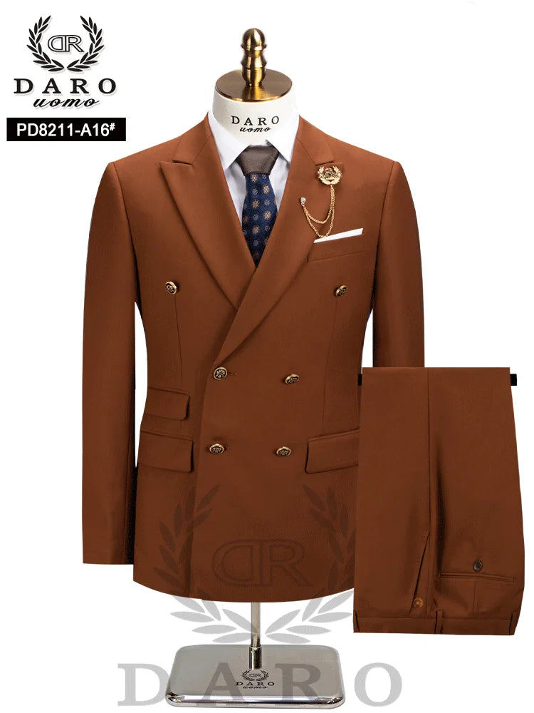 Costume de travail formel ajusté pour homme DAROuomo 2026 - Ensemble 2 pièces DR8211 (Veste + Pantalon)