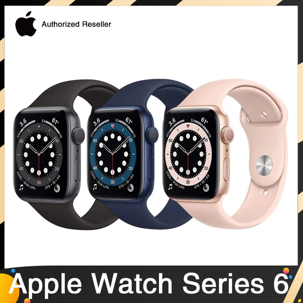 Apple Watch Series 6 40 mm / 44 mm Boîtier en aluminium Apple Watch S6 avec bracelet de sport iOS SmartWatch (renouvelé)