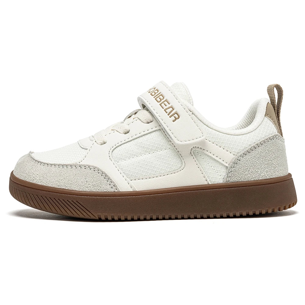 HOBIBEAR chaussures large largeur pour enfants pieds nus crochet boucle baskets minimaliste en cuir artificiel léger doux chaussures de marche
