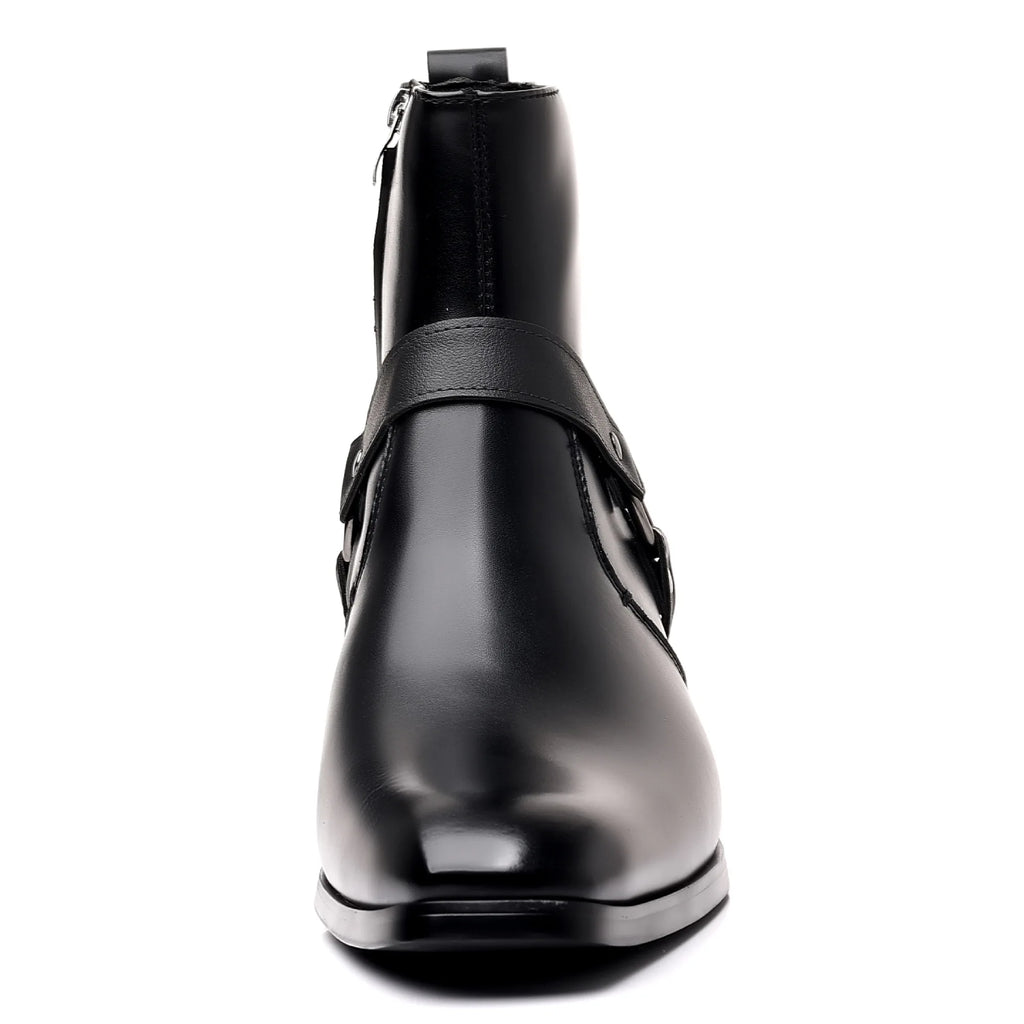 Chaussures en cuir pour hommes, style britannique, bottes en cuir rétro faites à la main, à tige haute, pour affaires