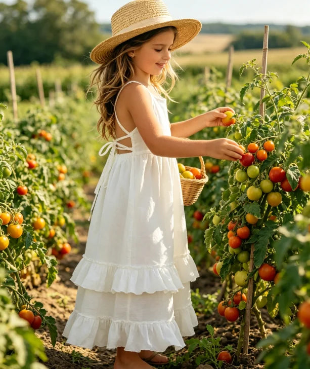 Robe pour filles Printemps-Été 2026 Nouvelle collection Vêtements pour enfants Style coréen Robe fluide dos nu pour bébé fille élégante