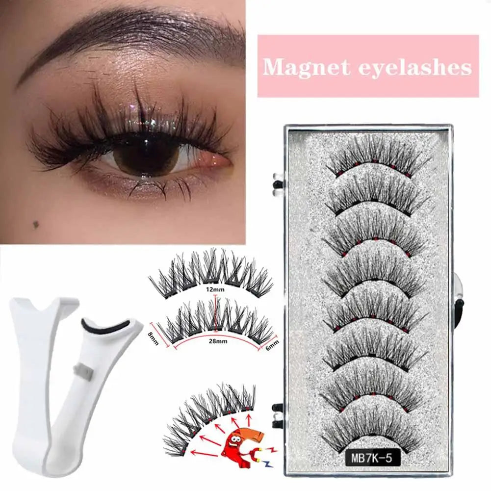 Cils magnétiques naturels 3D, avec 5 cils magnétiques, boîte d'expédition, faux cadeau fait à la main, Support réutilisable, goutte Magne T6N2