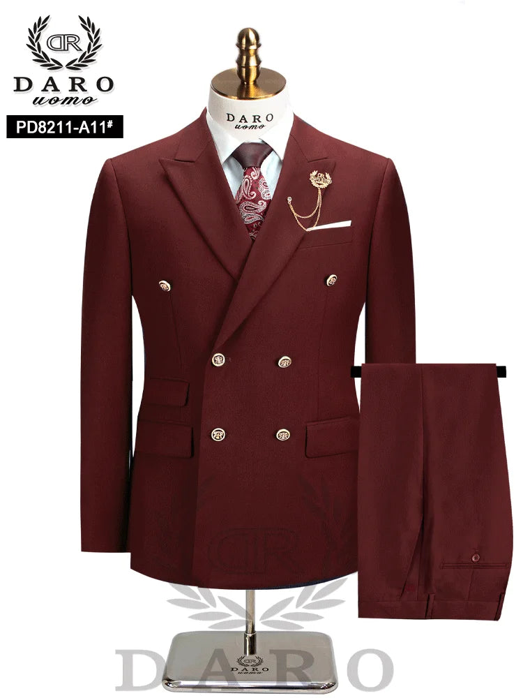 Costume de travail formel ajusté pour homme DAROuomo 2026 - Ensemble 2 pièces DR8211 (Veste + Pantalon)