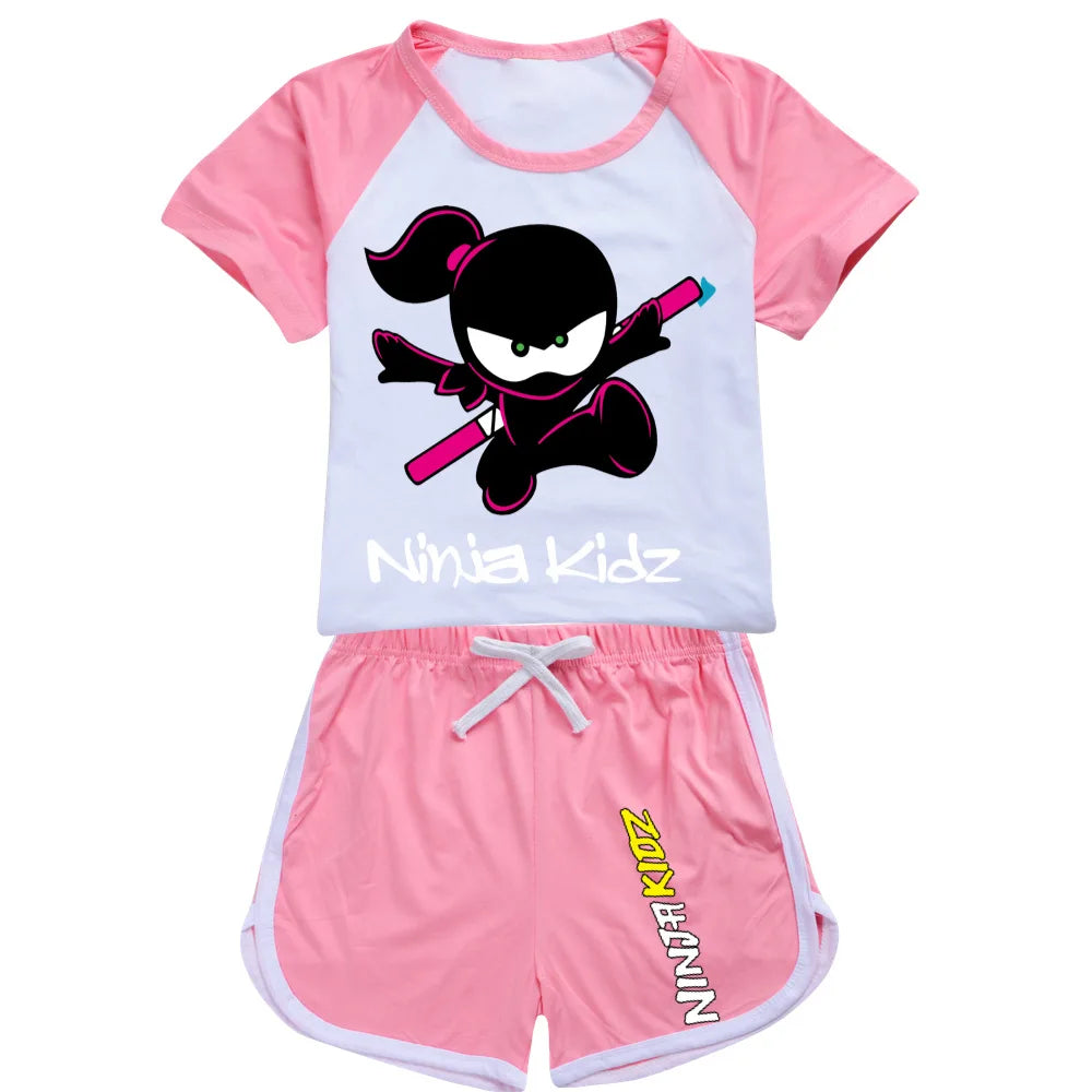 Ninja Kidz enfants vêtements coton Sport survêtements T-shirts sweat costume dessin animé motif ensemble adolescent bébé garçons filles vêtements