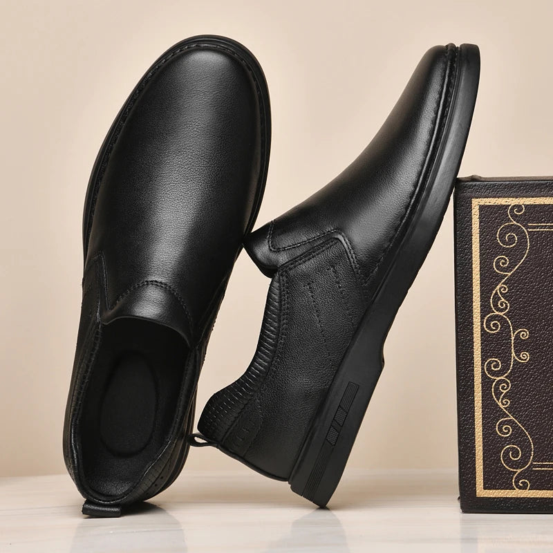 Chaussures décontractées en cuir véritable pour hommes, mocassins à enfiler, chaussures de conduite confortables, semelle souple, extérieur, printemps, été