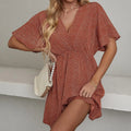 Robe ample décontractée pour femmes, nouvelle collection printemps et été 2024, col en v, manches courtes, Europe et états-unis