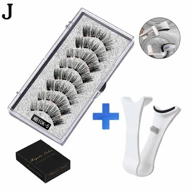 Cils magnétiques naturels 3D, avec 5 cils magnétiques, boîte d'expédition, faux cadeau fait à la main, Support réutilisable, goutte Magne T6N2
