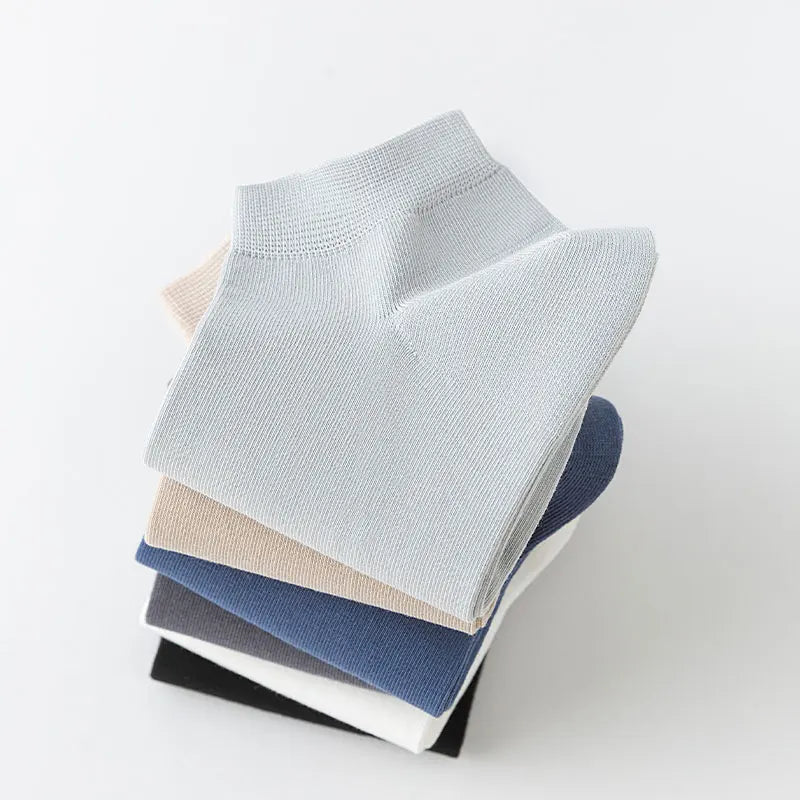 6 paires de chaussettes en coton peigné pour hommes, de haute qualité, courtes, respirantes, anti-odeur et antibactériennes, pour affaires, printemps et été