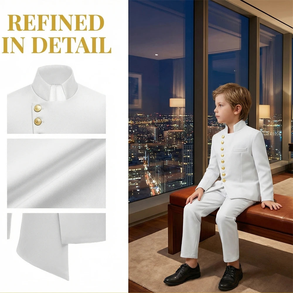 DMDRS Ensemble de costume formel pour enfants de tout-petit à adolescent - Expédié aujourd'hui Graduation Recital Communion Tuxedo - Veste Pantalon Tenue