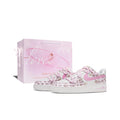 Nike Air Force 1 Pink Leopard Leather Abrasion Resistant Low top Skateboard Shoes pour femme rose