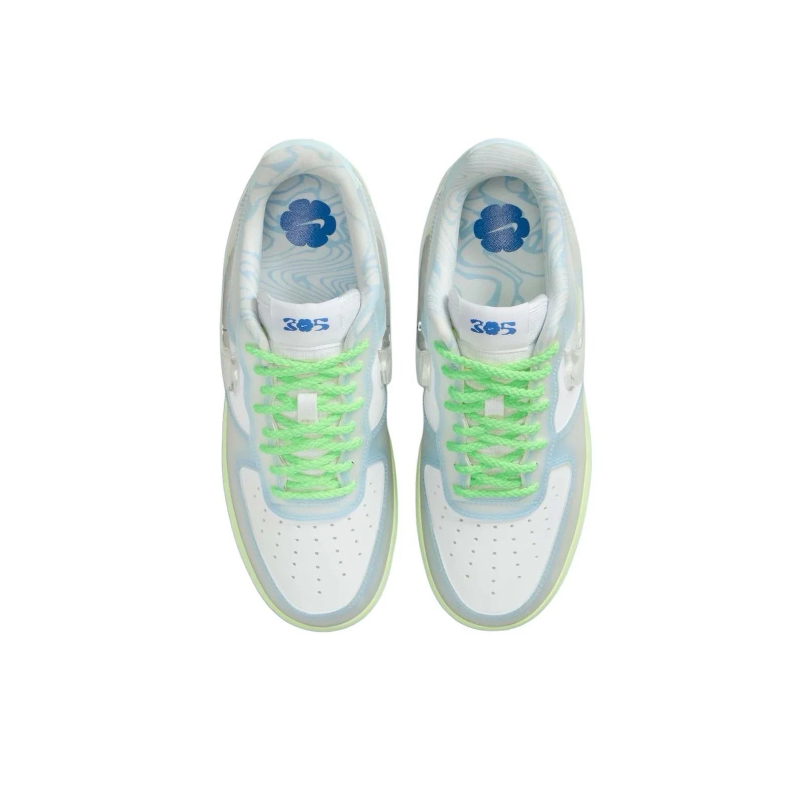 Nike Air Force 1 Skateboard Shoes Chaussures basses pour femme Blanc Bleu Vert