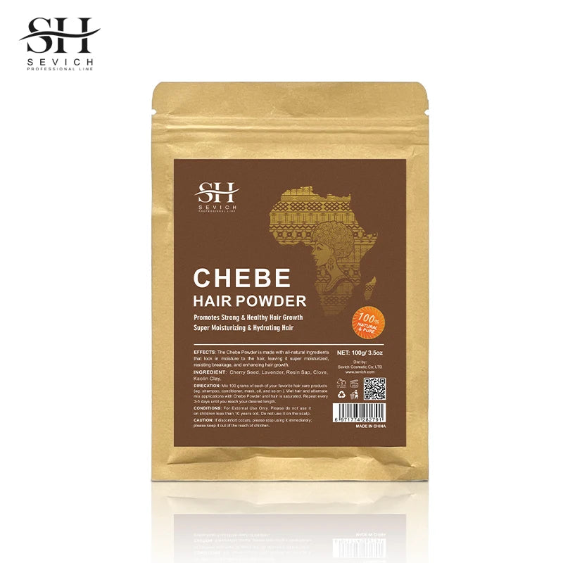 Poudre de Chebe 100% naturelle, ingrédients naturels, favorise les cheveux, renforce et épaissit, Anti-perte de cheveux, traitement de repousse des cheveux