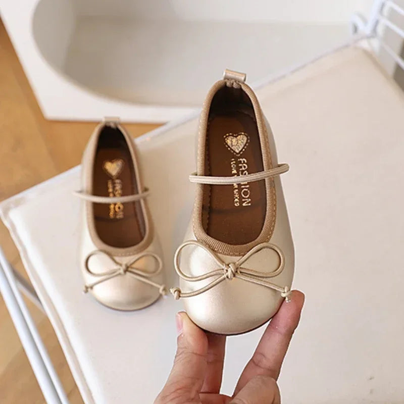 Chaussures en cuir pour filles, nouvelle mode de printemps, Style coréen, souples, antidérapantes, polyvalentes, Chic, décontractées, plates de princesse, 2025