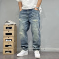 Jean à jambes droites pour hommes, nouvelle tendance, couleur Pure, rétro, ample, sport, grande taille, pantalon en Denim de haute qualité, automne et printemps