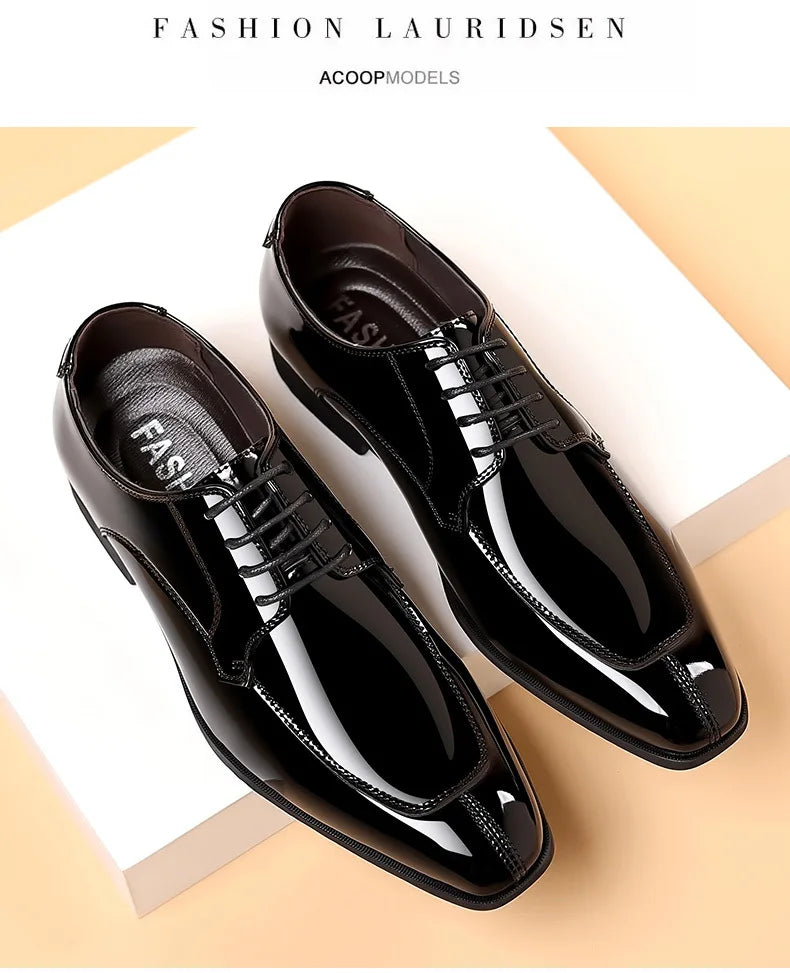 Chaussures habillées pour hommes en cuir verni tendance, chaussures de soirée pour hommes, semelle souple, chaussures décontractées, grandes tailles 38-48, chaussures pour hommes de haute qualité
