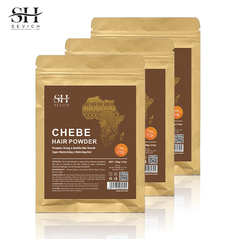 Poudre de Chebe 100% naturelle, ingrédients naturels, favorise les cheveux, renforce et épaissit, Anti-perte de cheveux, traitement de repousse des cheveux