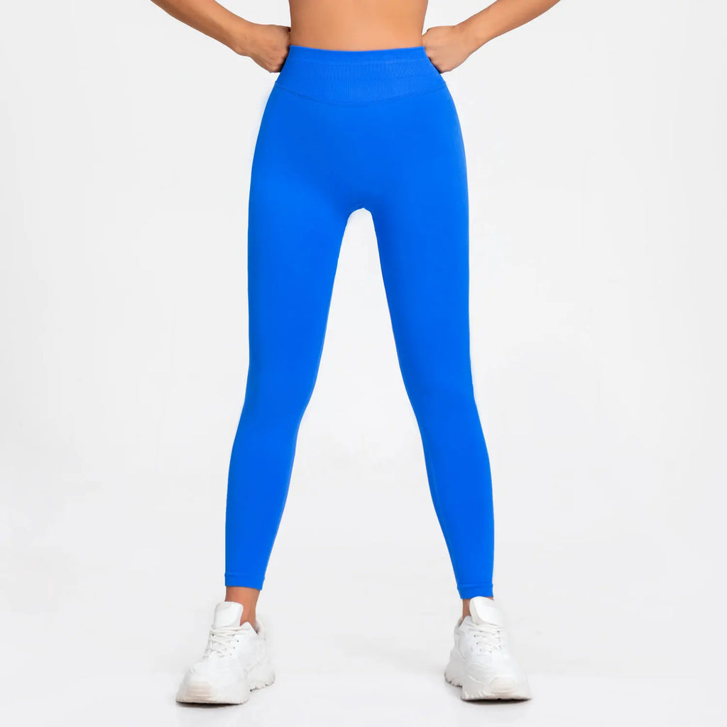 NCLAGEN Leggings de yoga pour femme, pantalon de sport sans couture, avec bande côtelée basse, vêtements de gym, tenue de fitness, collants effet scrunch bum