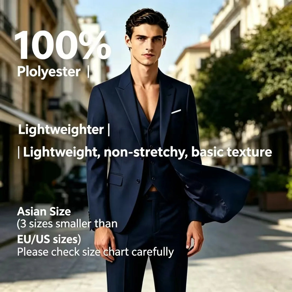 Costumes pour hommes élégant mariage 3 pièces Blazers tenue 2 ensemble vestes gilet pantalon complet 2025 mode classique affaires formel