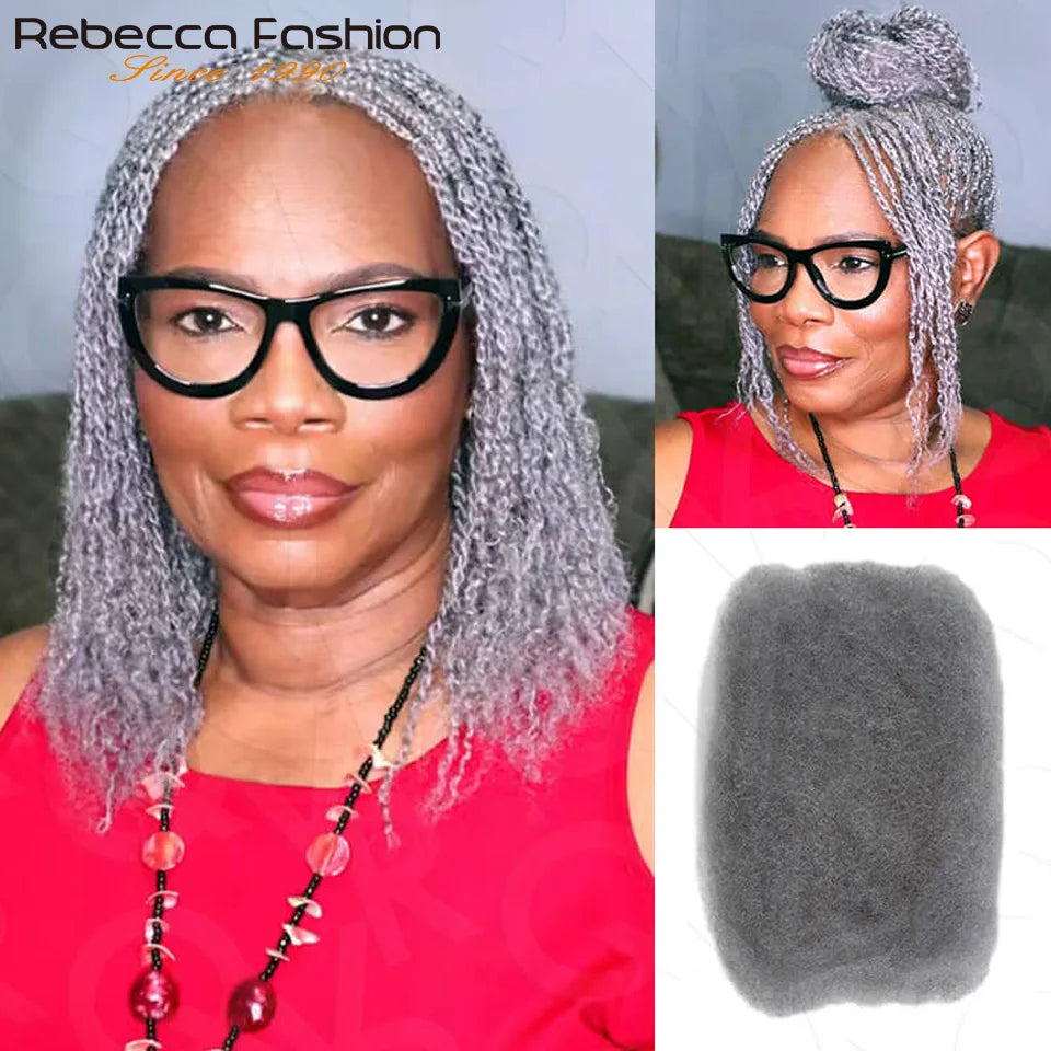 Cheveux humains bouclés afro en vrac pour tressage QVR Remy, sans fixation, doux et légers, parfaits pour les tresses et les torsades