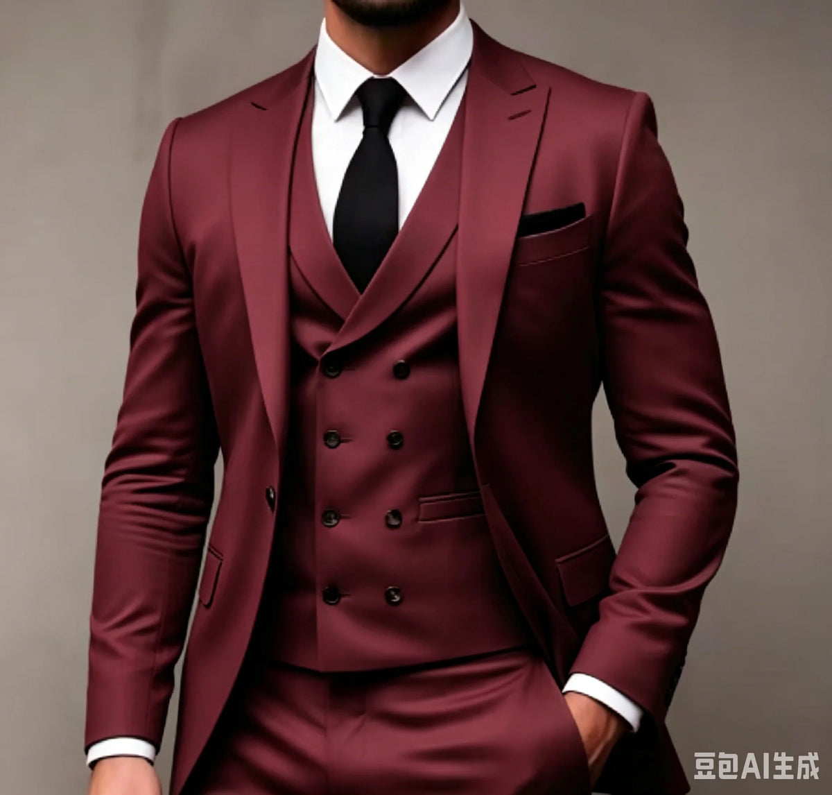 Costume 3 pièces vert costume de fête de mariage Traje Americana Hombre