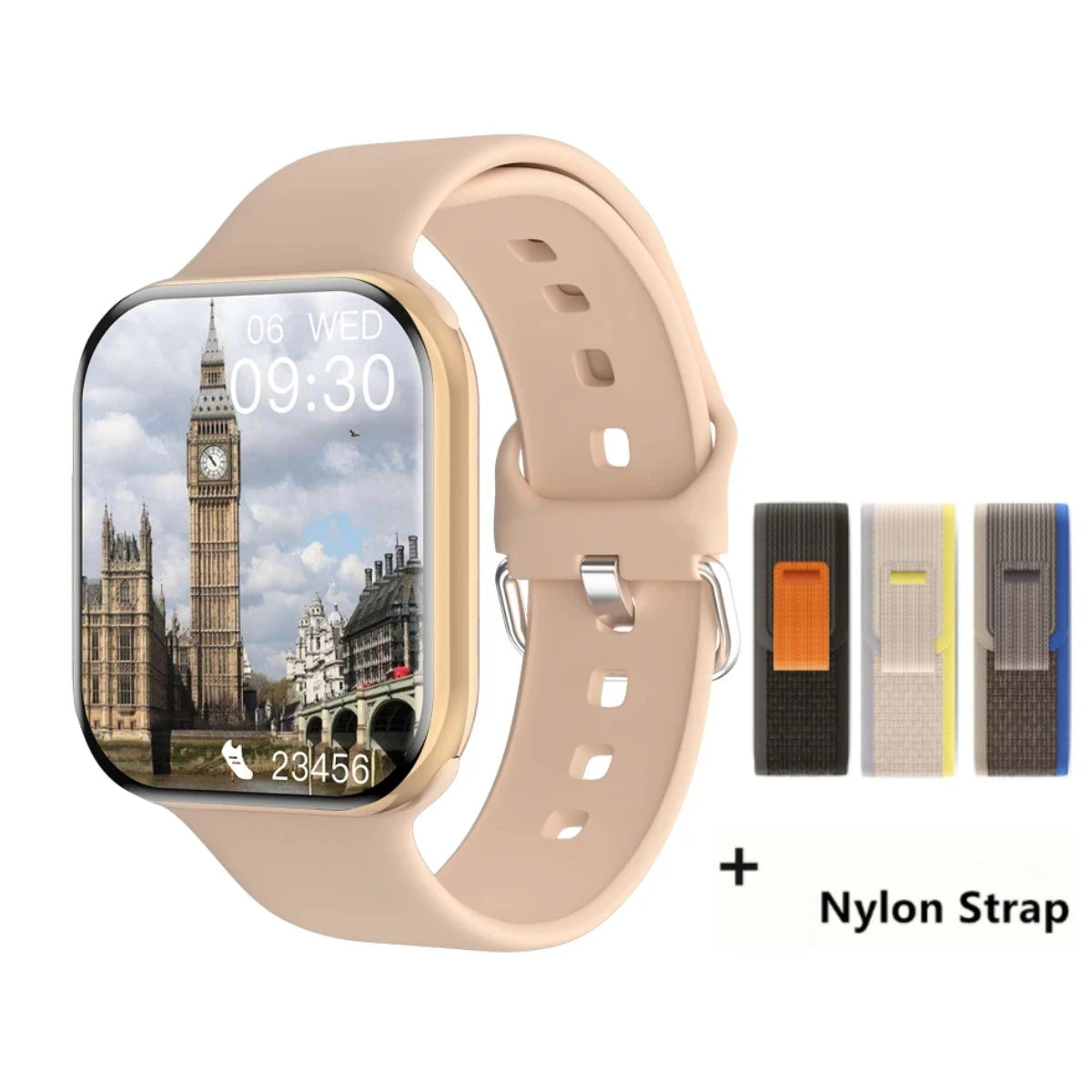 Montre connectée GPS pour hommes et femmes, compatible avec Apple Watch série 10, affichage permanent, mesure de la température corporelle, appels Bluetooth, NFC, pour iOS et Android