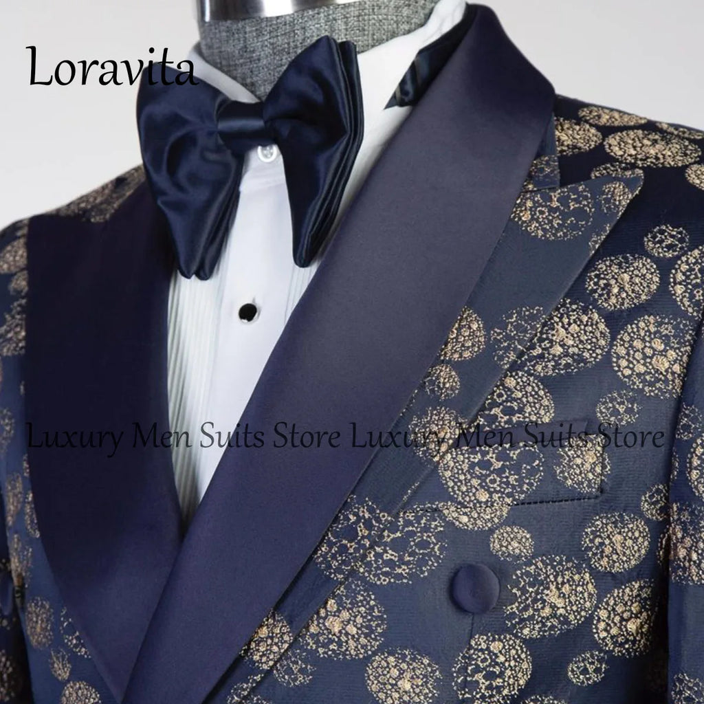 Tuxedo personnalisé de luxe perlé hommes costumes 2 pièces ensembles mâle dîner fête Blazers coupe ajustée marié bal Terno Masculinos Completo