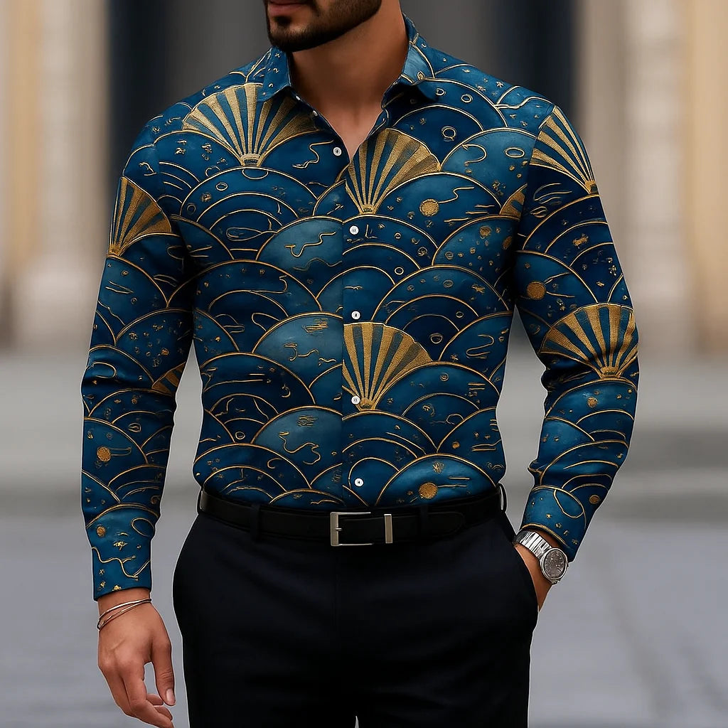 2025 chemise à manches longues pour hommes décontracté coupe ajustée chemise boutonnée conception à rayures avancée chemise pour hommes haut tendance chemisier homme t-shirt