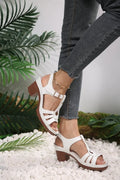 Sandales d'été à boucle pour femmes, talons hauts, confortables, pour fêtes en plein air, antidérapantes, grandes tailles, Sandalias 36-43