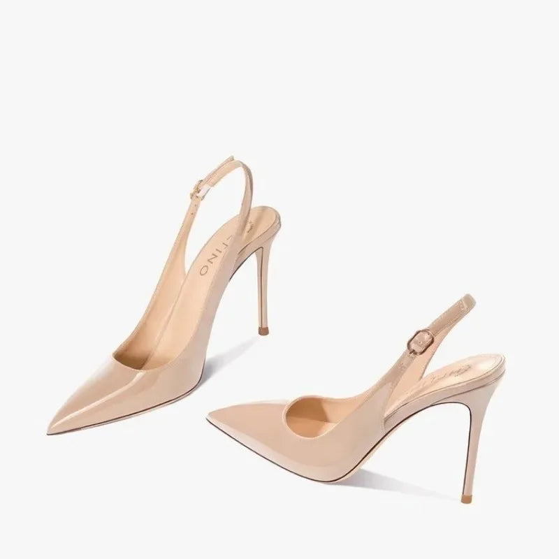 Sandales à talons ultra-hauts sexy et élégantes en cuir verni pour l'été, à bride, tendance, pour robe de soirée, chaussures pour femmes