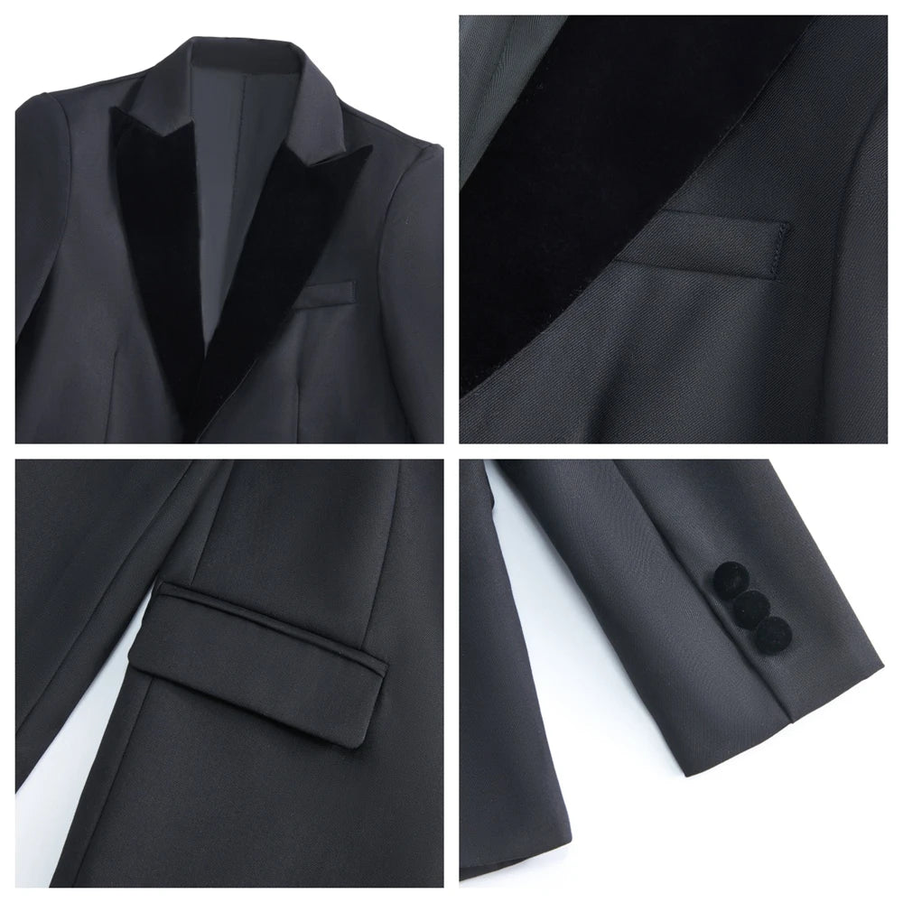 Ensemble de costume formel quatre pièces pour garçons, Blazer à col en velours, pantalon gilet, pantalon de smoking à nœud papillon, costumes de mariage pour enfants de retour