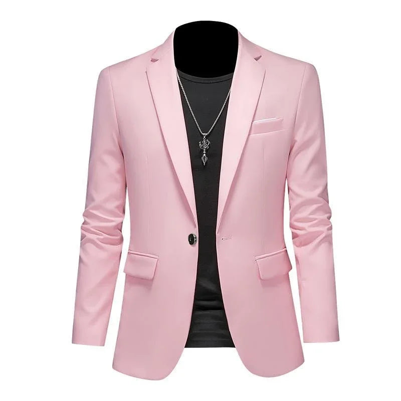 Boutique de mode couleur unie haut de gamme marque décontracté affaires hommes Blazer marié robe de mariée Blazers pour hommes costume hauts Jacke manteau