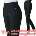 2025 automne hiver décontracté élégant bureau minceur couleur unie polaire épais mince femmes pantalon taille élastique serré crayon pantalon