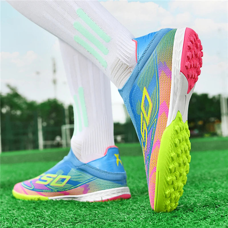 Chaussures de football pour hommes et femmes, crampons FG/TF, bottes de football originales professionnelles, pour entraînement sur gazon et en salle, baskets unisexes antidérapantes