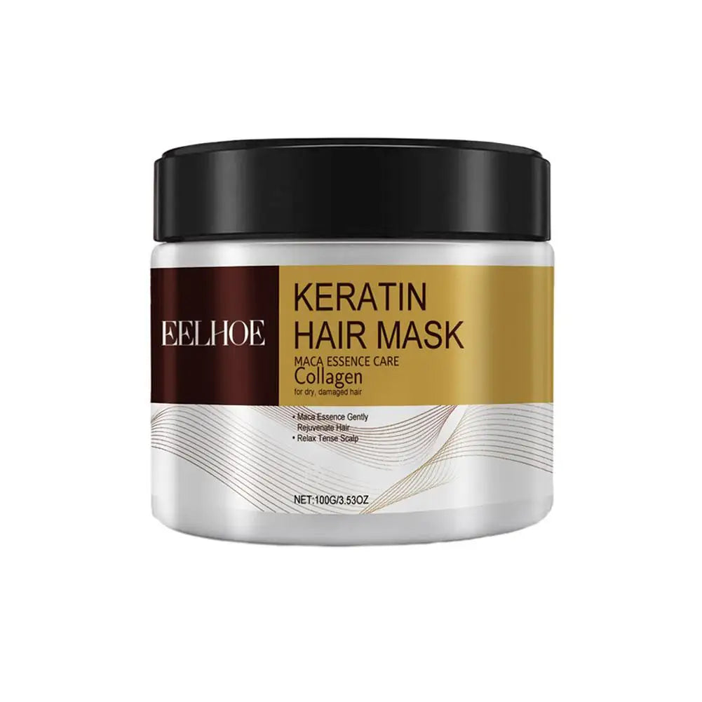 Masque capillaire au collagène et à la kératine, contrôle du sébum, masque capillaire à l'huile d'argan marocaine, revitalisant, doux, lisse, réparation des cheveux abîmés, soin des cheveux