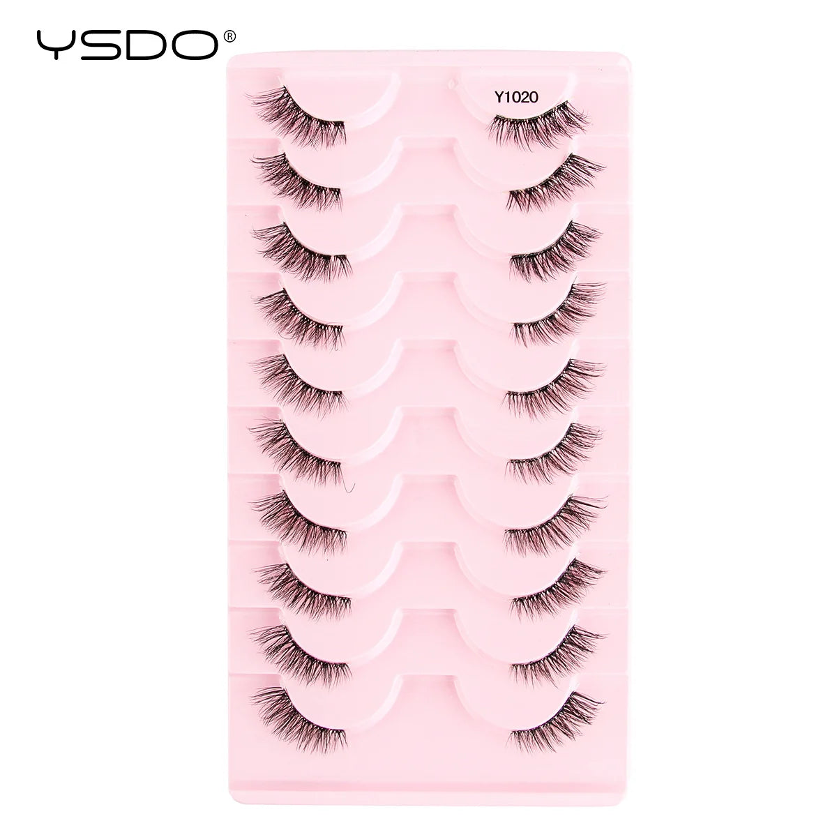 YSDO-Demi cils de chat doux, bande claire naturelle, faux cils, contaminants naturels, py, faux cils de vison 3D, outils de maquillage, 5/10 paires