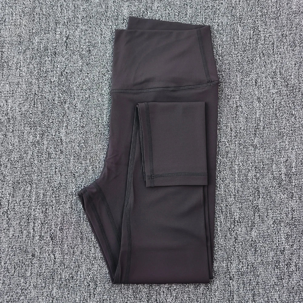 Legging de Yoga taille haute pour femmes, couleur unie, grande taille, pantalon de Sport, entraînement complet, jogging25, poche interne athlétique douce, 2.0