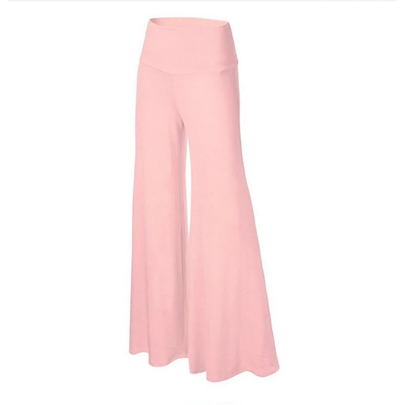 Pantalon Palazzo doux à jambes larges pour femmes, fin, extensible, taille haute, coréen, décontracté, ample, surdimensionné, pantalon de sol, printemps été