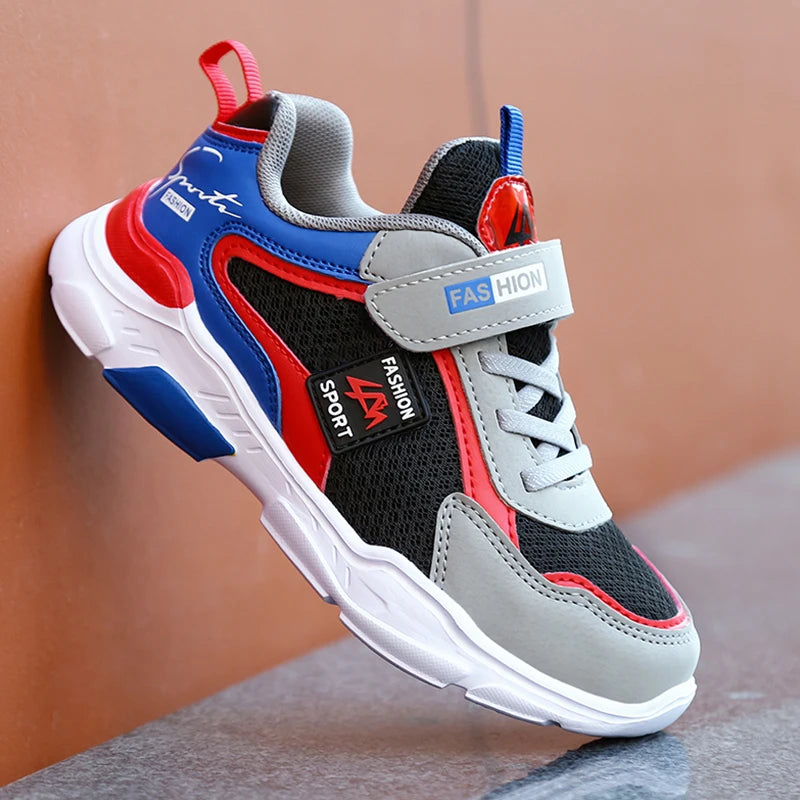 Baskets en maille respirante pour enfants, chaussures de sport décontractées pour enfants, chaussures de course d'école pour garçons et filles, crochet et boucle pour enfants, été