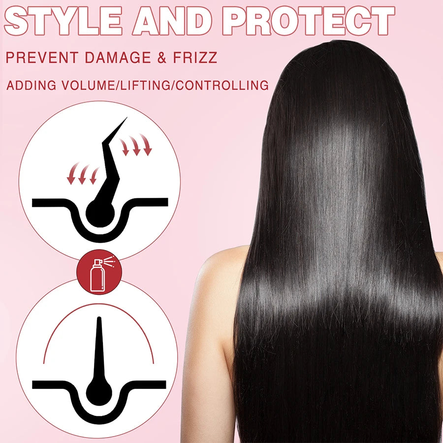 LOCKMIO Spray de protection thermique hydratant et nourrissant pour protéger les cheveux, réparation des dommages causés par la chaleur, revitalisant Anti-frisottis, produit de soins capillaires