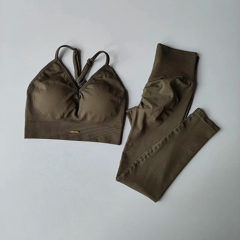 Combinaison de sport pour femme Peach à taille haute et effet push-up, résistante aux chocs, pour le yoga, la course et le style