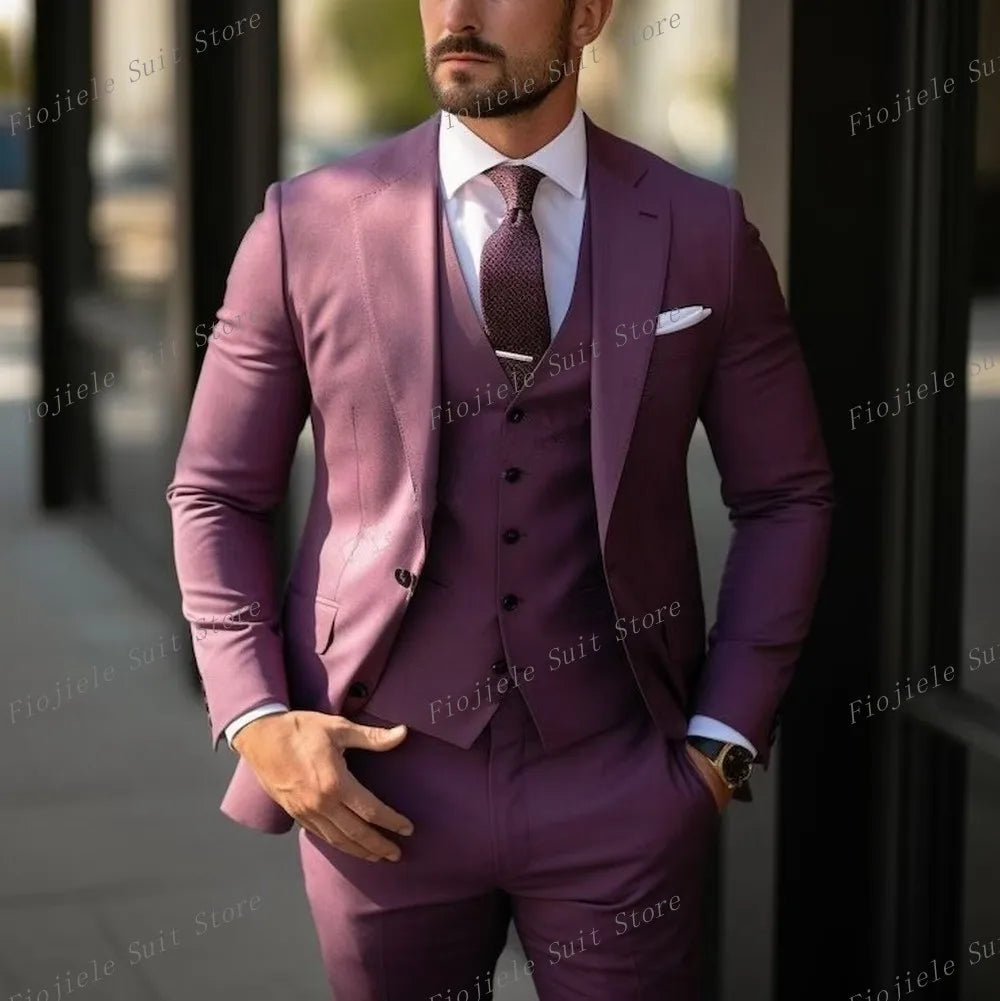 Costume ivoire pour hommes, Tuxedos d'affaires pour occasions formelles, marié, fête de mariage, bal de promo, ensemble 3 pièces, Blazer, gilet, pantalon