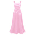 Robes de Demoiselle d'Honneur Élégantes pour Filles, Robe de Soirée de Mariage pour Enfants, Robe en Satin sans Manches avec Fente Latérale Coupe A-line, Robes de Mariage et d'Anniversaire