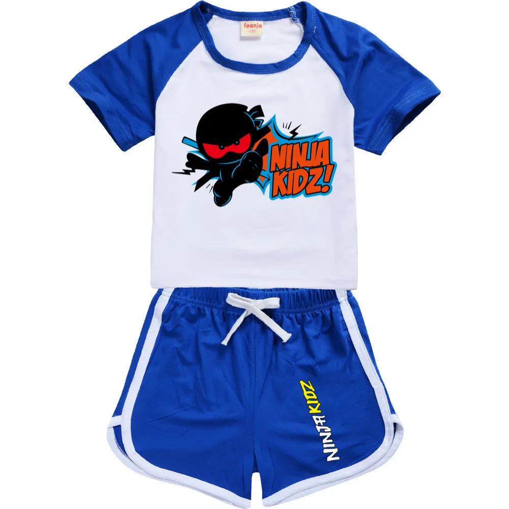 Ninja Kidz enfants vêtements coton Sport survêtements T-shirts sweat costume dessin animé motif ensemble adolescent bébé garçons filles vêtements